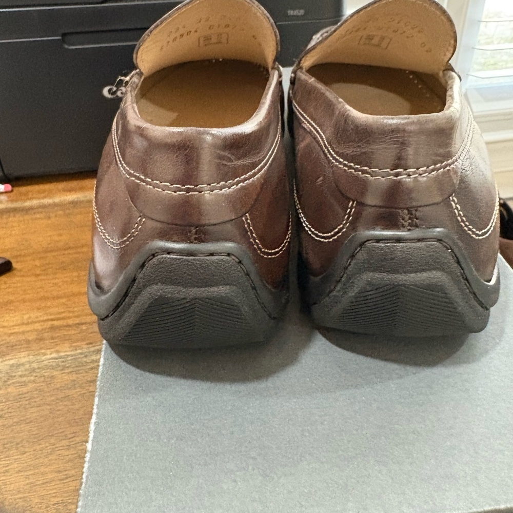 Ecco Men's Dark Brown Leather Slip-Ons - Picture 5 of 6